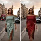 Veronika - Elegantna, Svjetlucava Haljina s Izrezom Koji Otkriva Ramena